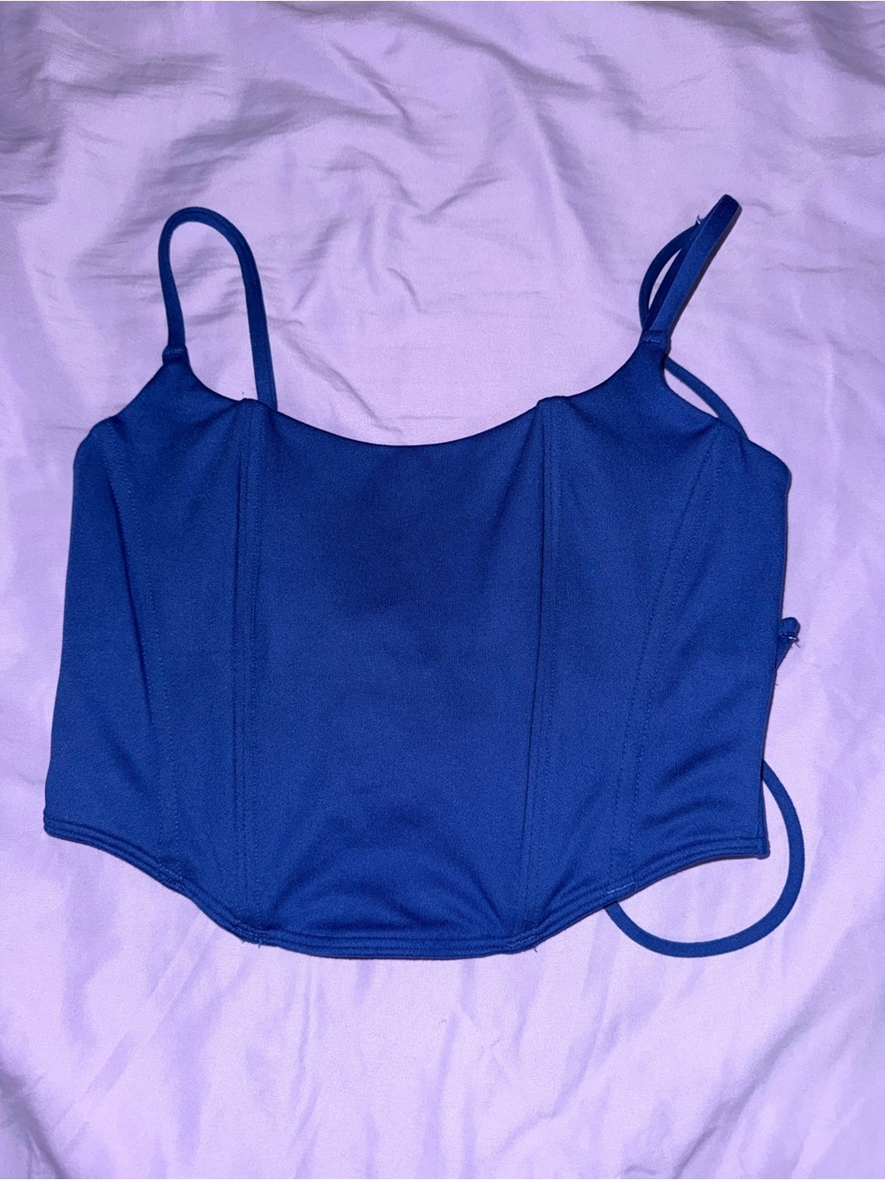Gilly Hicks Royal Blue Cropped Corset Cami